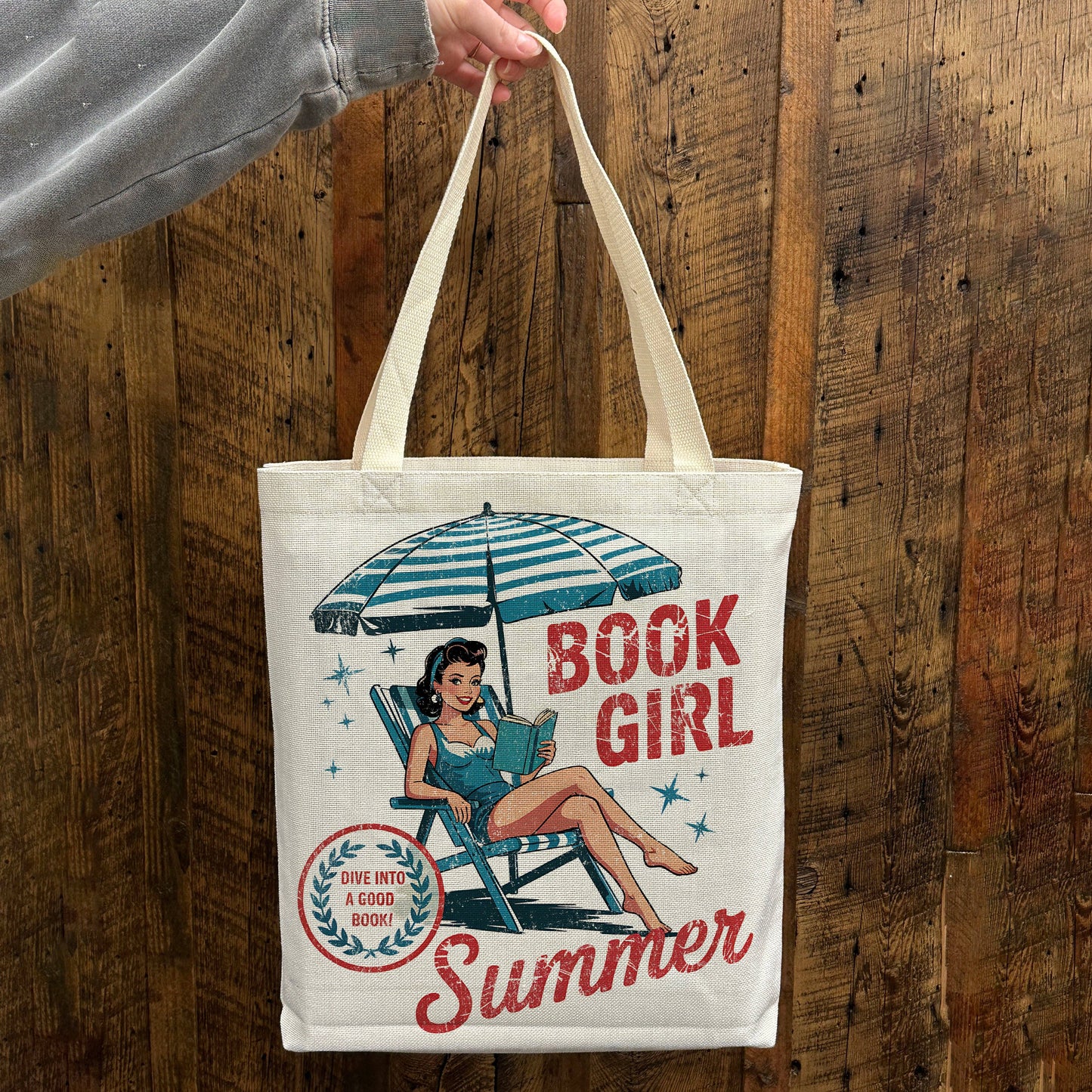 Book Girl Summer Tote Bag – Vintage Reading Beach Tote
