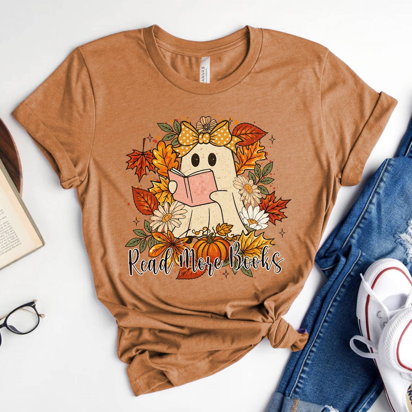 “Read More Books” Ghost/Book | T-Shirt